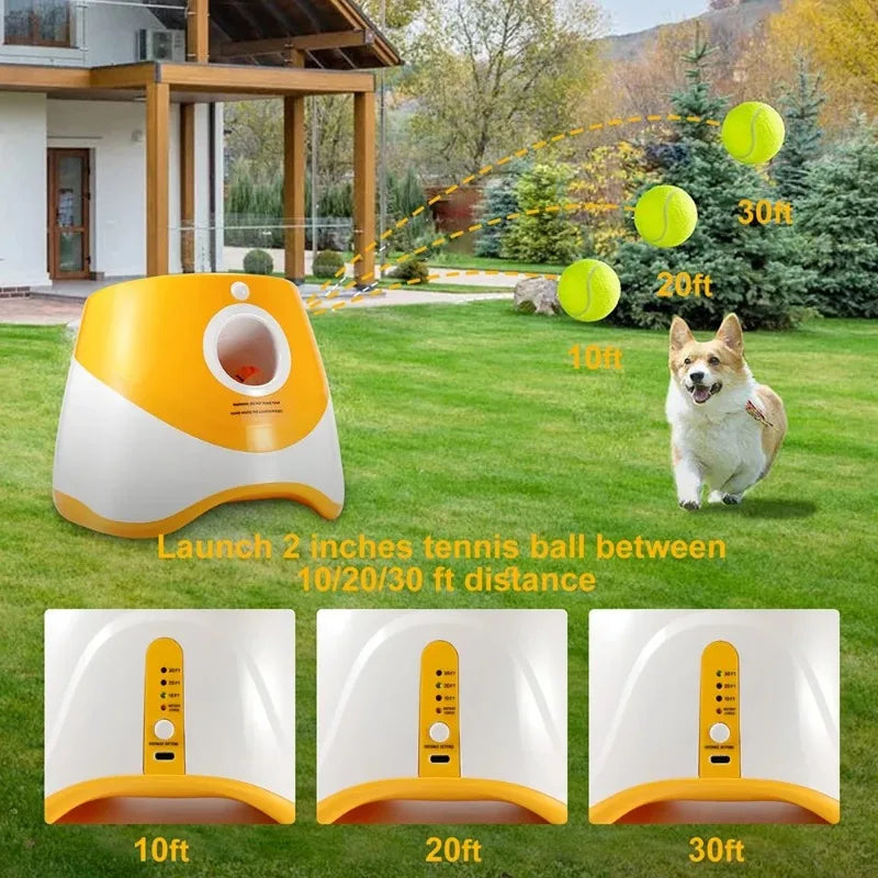 Dog Toys Automatic Ball Launcher Throwing Machine Catapult Pet Toys Tennis Launcher Outdoor Interactive Training Accessories