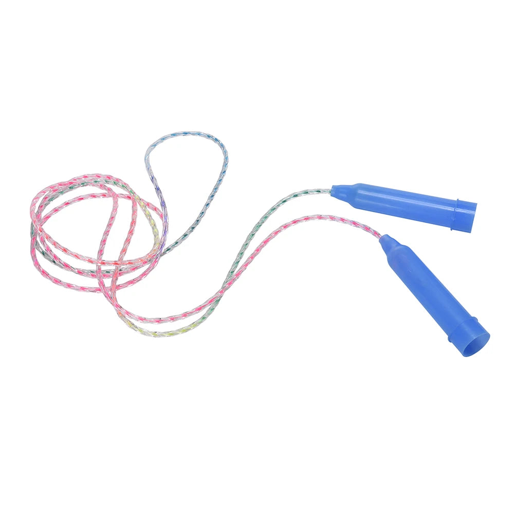 Soft Plastic Jumping Ropes With Handle 2m Adjustable Skipping Rope For Students Kids Fitness Exercise Workout Sports Training