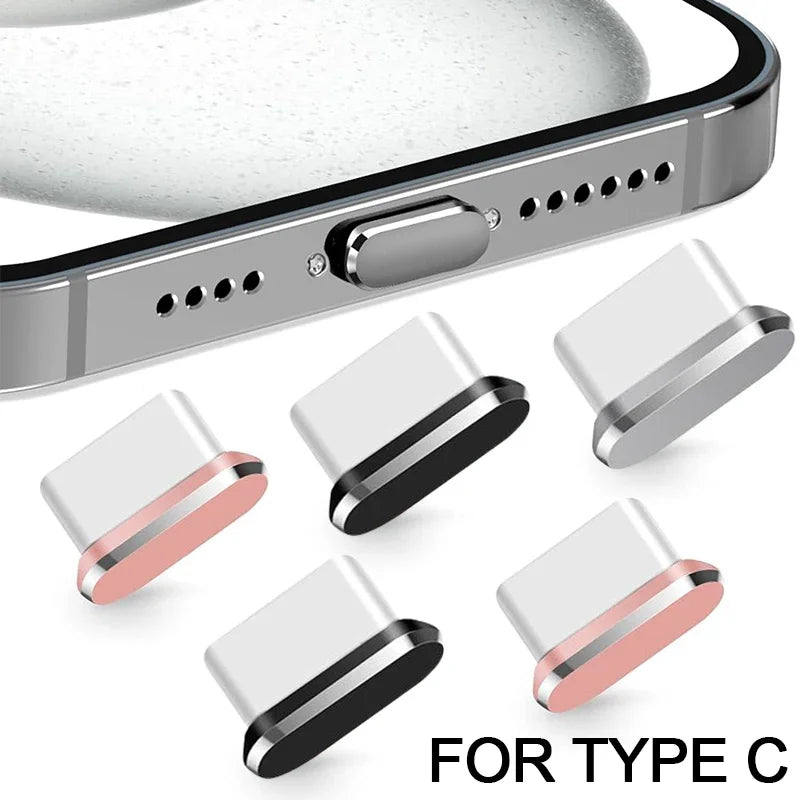 Type C Metal Dustplugs For Android Phones Tablet Charging Port Dustproof Protector Dust Plugs USB C Anti-dust Protective Caps