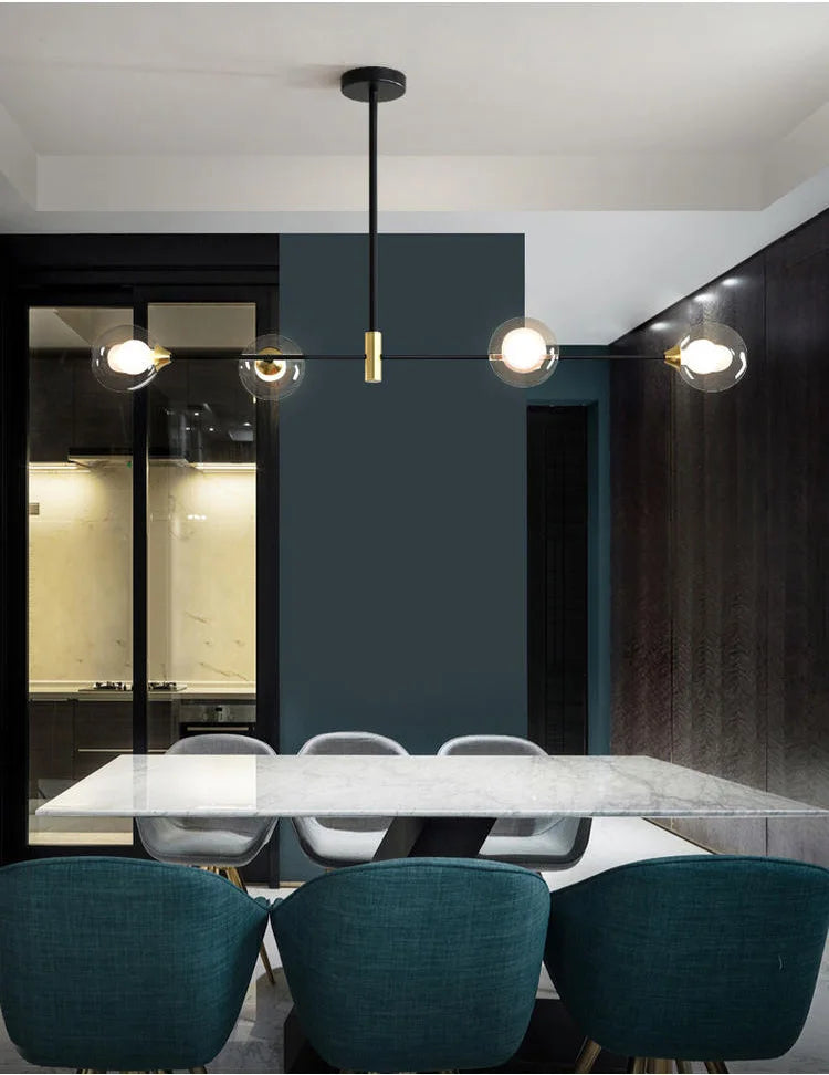 Modern Ceiling Chandelier Minimalist Glass Ball Pendant Lights Home Decoration Dining Room Kitchen Hanging Lamp For Bedroom