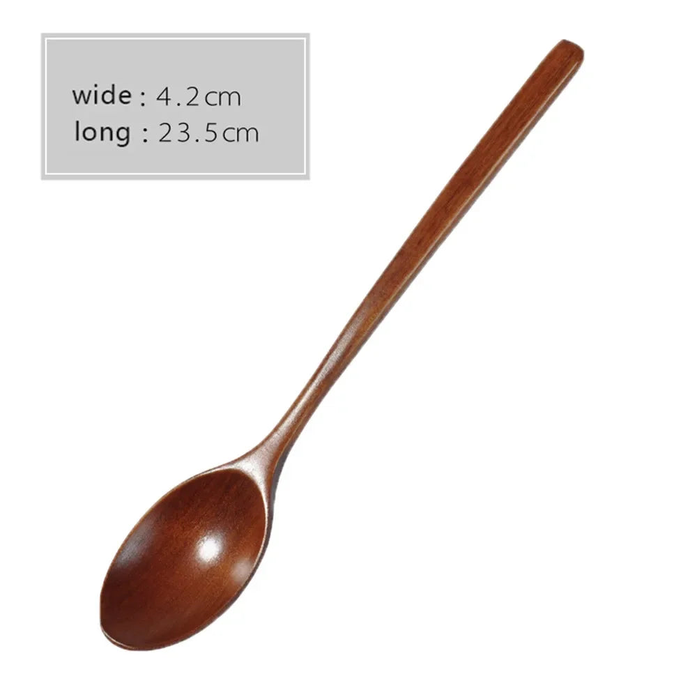 2pcs Wooden Spoon Tableware Kitchen Cooking Utensil Tools Soup Tea Spoon Catering Cooking Tool Coffee Soup Teaspoon Honey Spoon