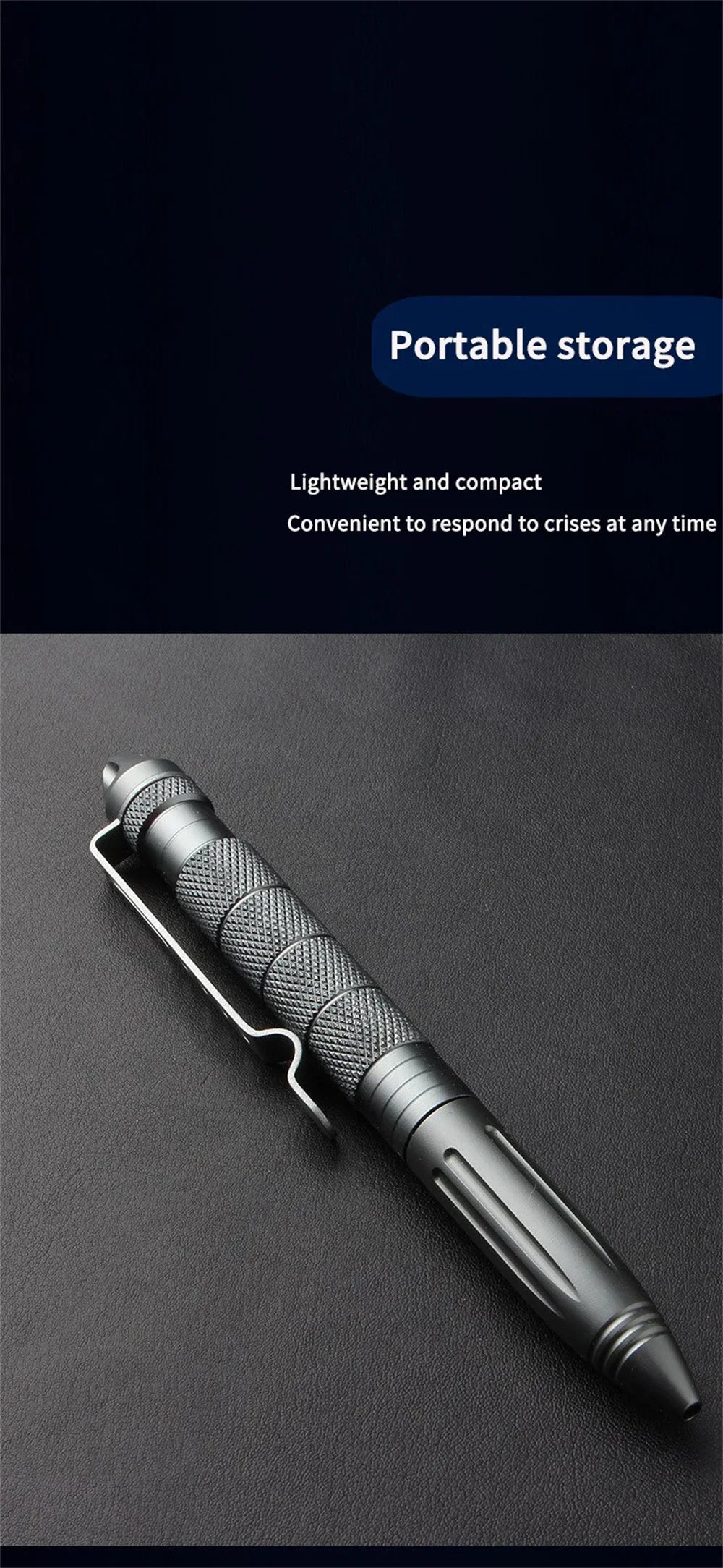 High Quality Steel Anti Skid Portable Self Defense Pen Aluminum Glass Breaker Survival Tool Multi Functional Tactical Pen