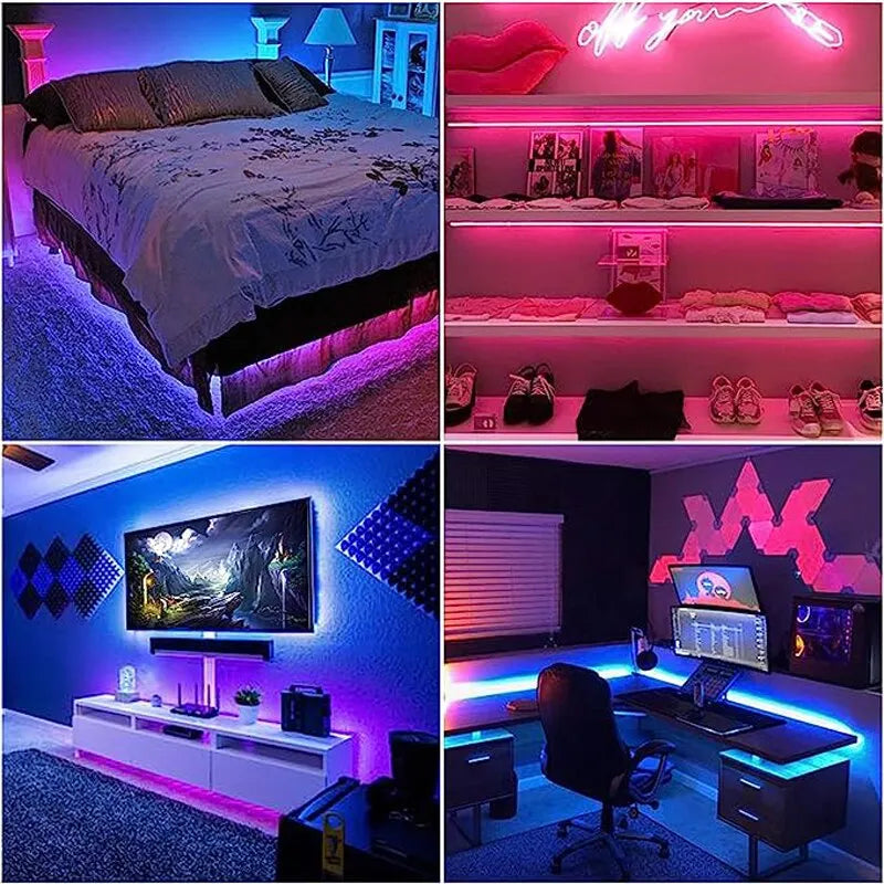 Led Strip Light 5M Color Changing 5050 RGB LED USB Flexible Lights with 24 Keys FOR Children Gaming Room Home Party TV Backlight