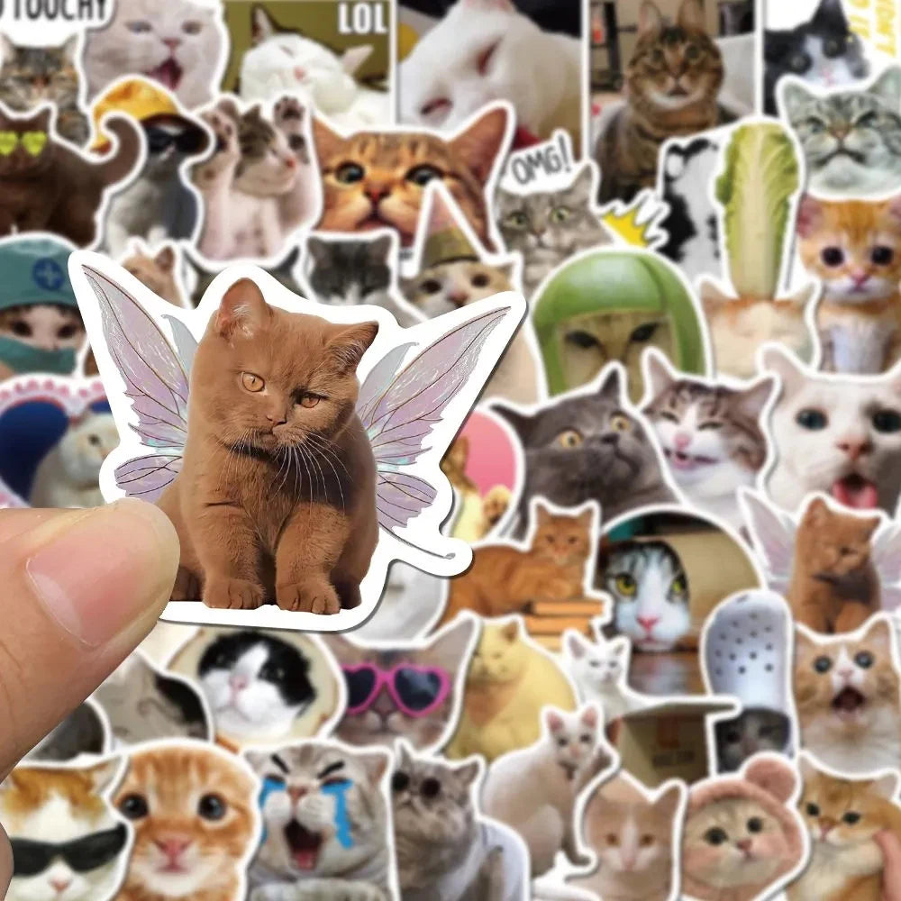 10/30/50PCS Kawaii Love Cat PVC Sticker Aesthetic Children's Korean Decoration Scrapbooking Stationery School Supplies for Kids