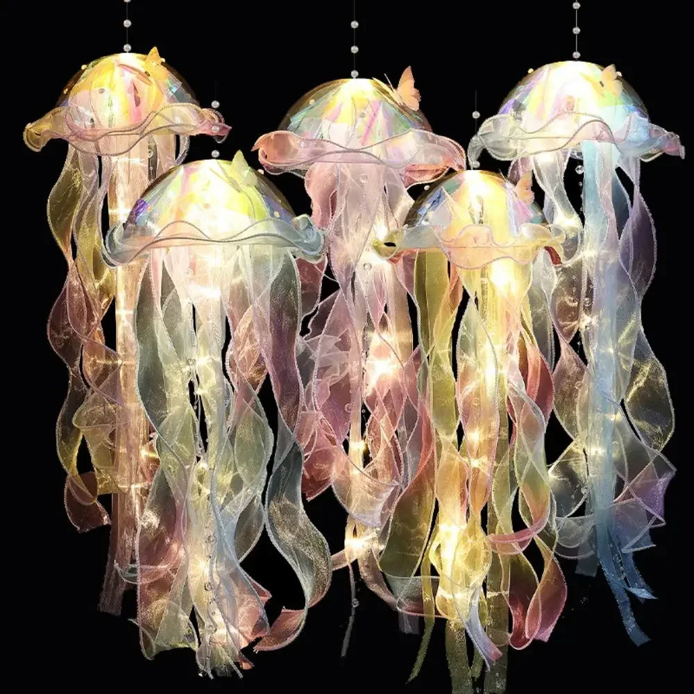 Gradient Jellyfish Light Decoration LED Light Festival Pendant Courtyard Lighting Handmade Light Small Night Light