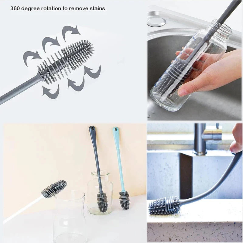 Silicone Cup Brush Cup Cleaning Brush No Dead Corners Or Gaps Plastic Brush Milk Bottle Cleaning Brush Household