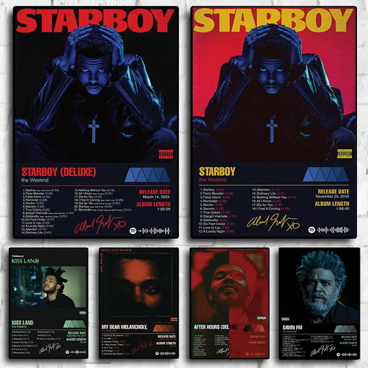 Music Hot Album Star The Weeknd Starboy Poster Hip Hop Posters for Living Room Canvas Painting Art Home Wall Decor Picture