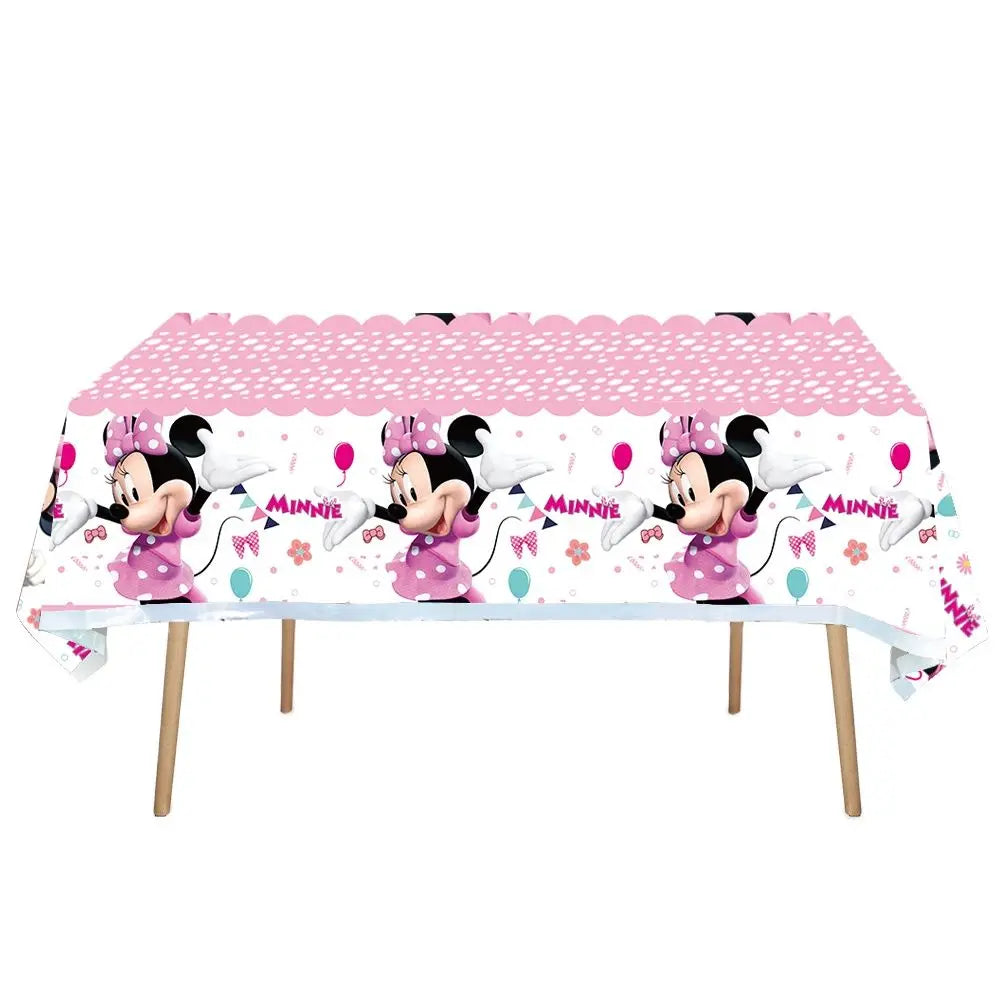 Minnie Mouse Birthday Party Decoration Girls Disposable Tableware Balloon Cups Plates Tablecloth Balloon Baby Shower Party Suppl