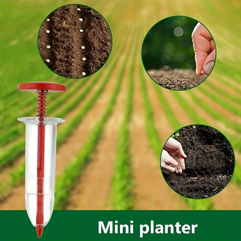 Mini Plant Seed Sower Planter Adjustable Handheld Flower Grass Syringe Seeder Dispenser Garden Seeding Tools