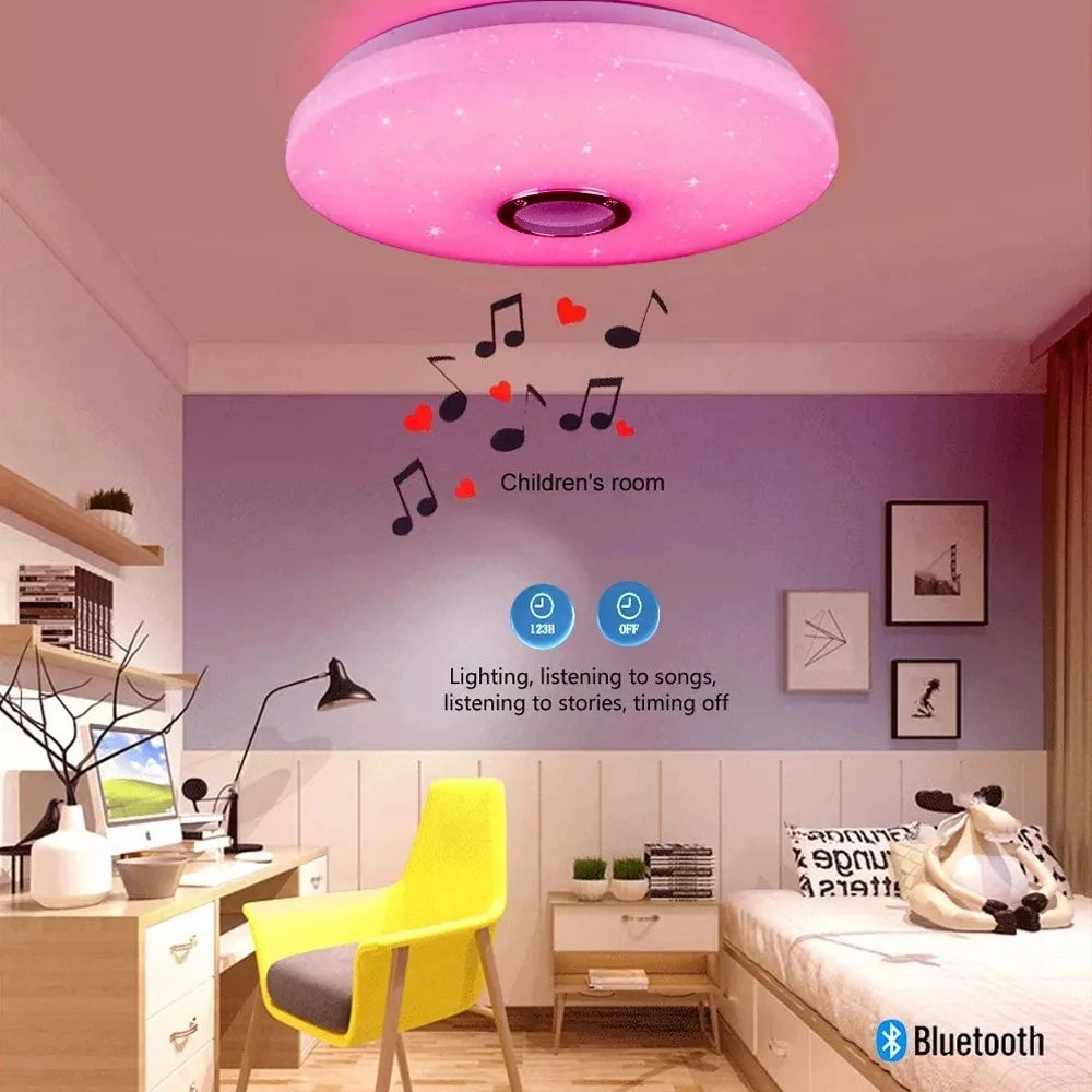 MARPOU RGB Ceiling Lamps  Smart Modern Ceiling Lighting AC 220V Music Remote Application Control Bluetooth Speaker Indoor Decor