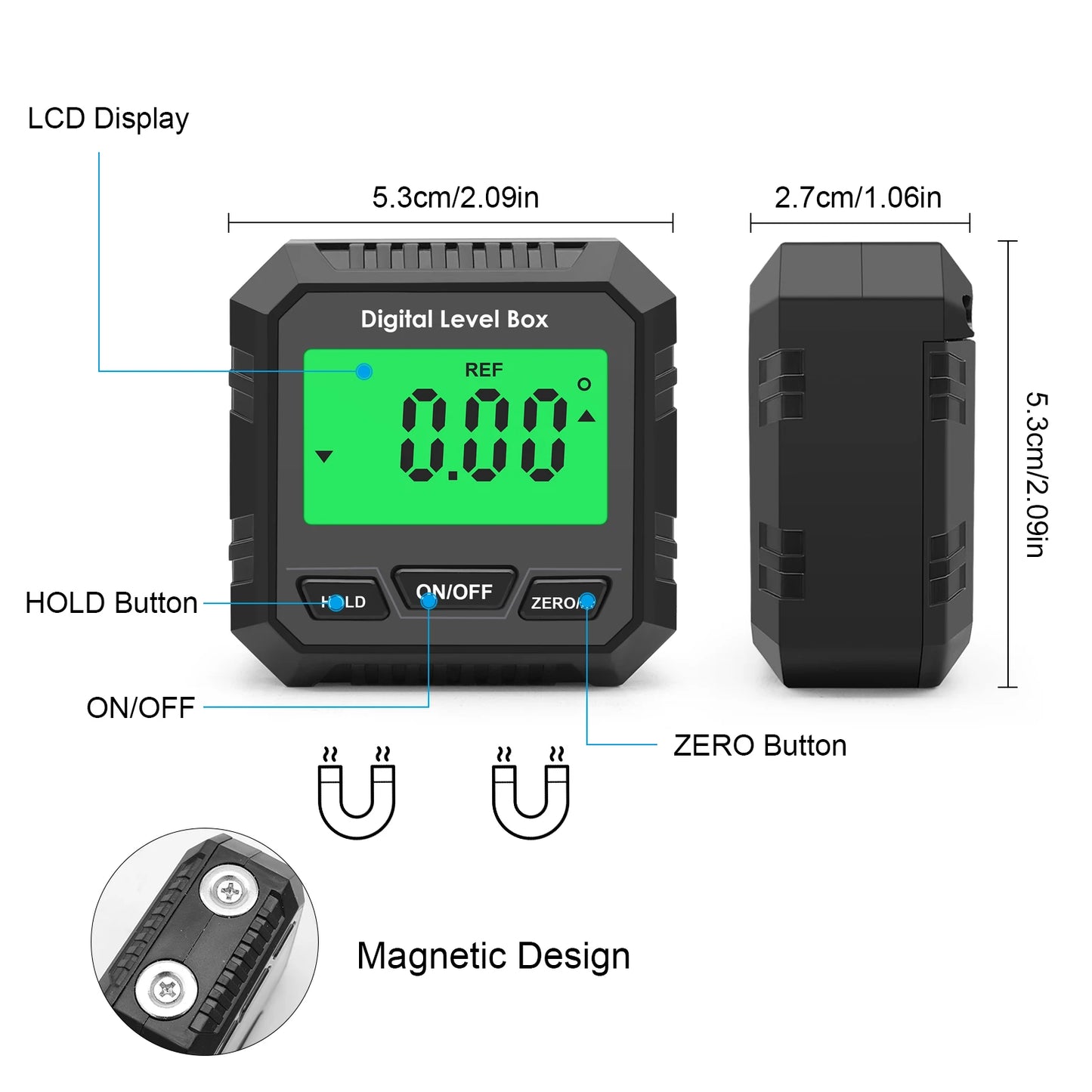 Digital Protractor 4*90° Electronic Inclinometer Backlight Level Box With Magnetic Base Angle Finder Gauge Measurement Tool