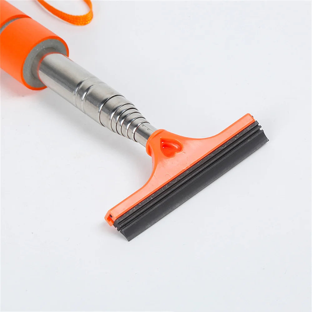 Car Rearview Mirror Wiper Stainless Steel Telescopic Retractable Layered Brush Head Window Wash Cleaning Brush Handheld Wiper