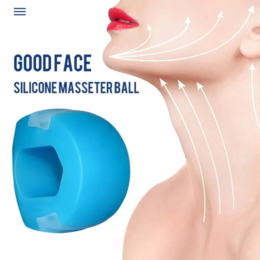 Silica Gel Lanyard Jaw Exerciser Face Stress Ball Jawline Muscle Facial Toner Cheekbones Trainer Gym Fitness Exercise Equipment