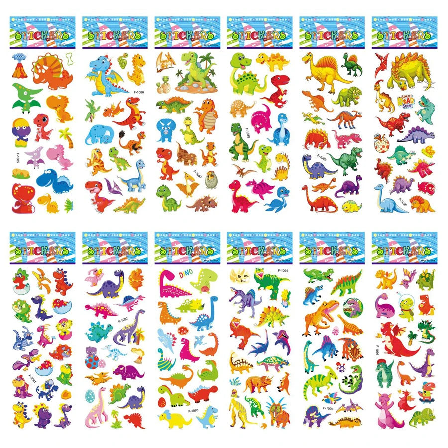 5 Sheets Kids Stickers Puffy Stickers for Children Birthday Christmas New Year Gift for Girl Boy Scrapbooking Cartoon Stickers