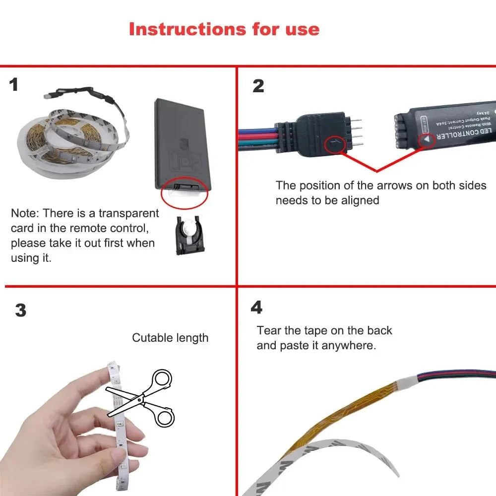 2835 10M 45leds/M LED Lights Strip 24 Key IR Remote Control DIY Backlight TV Light Belt Flexible Cabinet Light For Home Decor