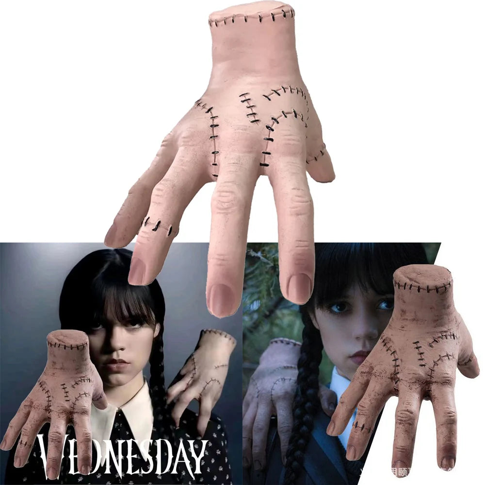 Wednesday Addams Latex Thing Hand Cosplay Addams Family Figurine Horror Ornaments for Halloween Party Costume Props Home Decor