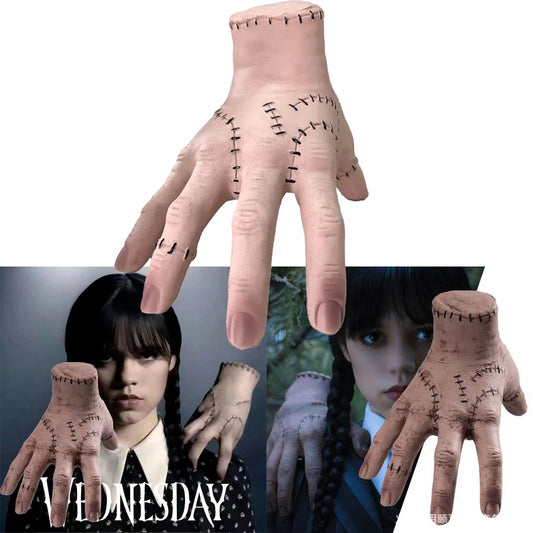 Wednesday Addams Latex Thing Hand Cosplay Addams Family Figurine Horror Ornaments for Halloween Party Costume Props Home Decor