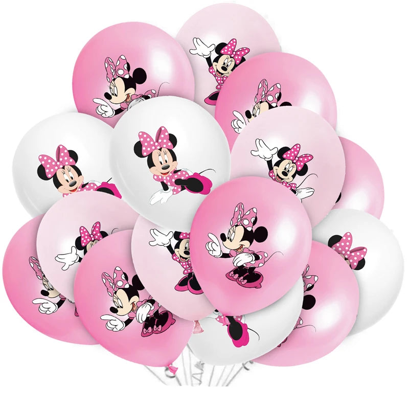 Minnie Mouse Birthday Party Decoration Girls Disposable Tableware Balloon Cups Plates Tablecloth Balloon Baby Shower Party Suppl