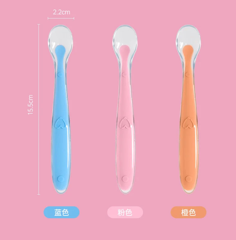 Baby Silicone Spoon Learning Spoon Set Stars Tableware Kids Soft Silicone Feeding Spoon Training Baby Reborn Silicone Utensils