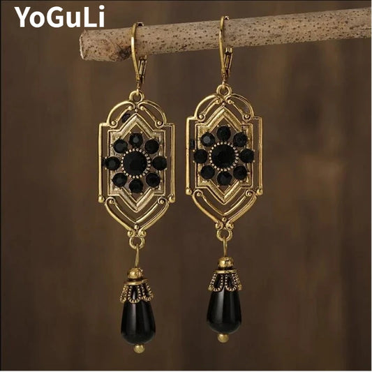 Fashion Jewelry Vintage Luxury Temperament Geometric Earrings For Women Female Gifts Delicate Design Accessories Hot Selling