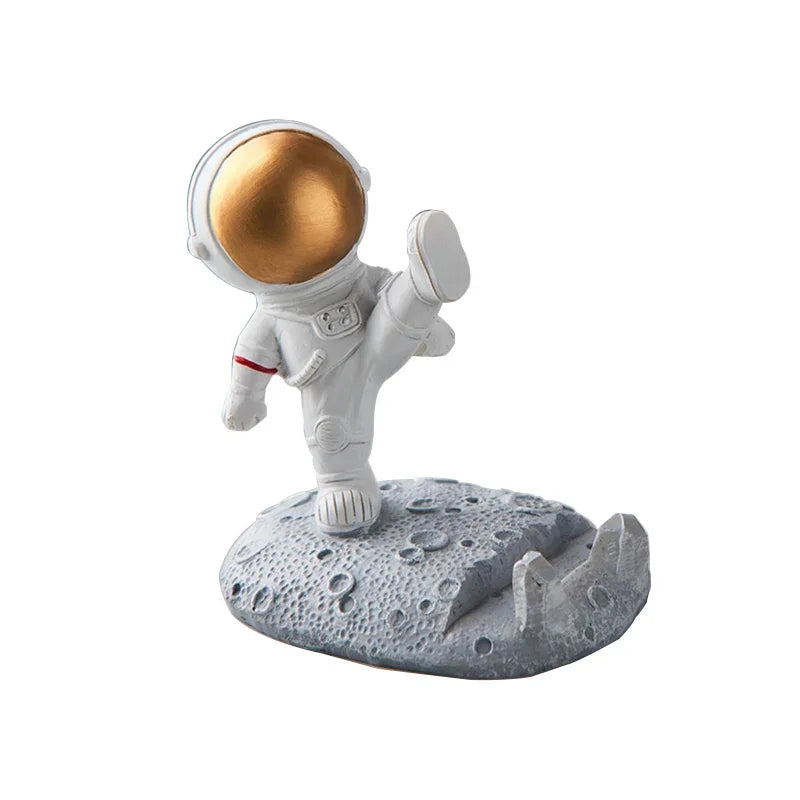 Office Desk Decoration Nordic Style Astronauts Mobile Phone Stand Holder Ornaments Resin Spaceman Bracket Toys Gift