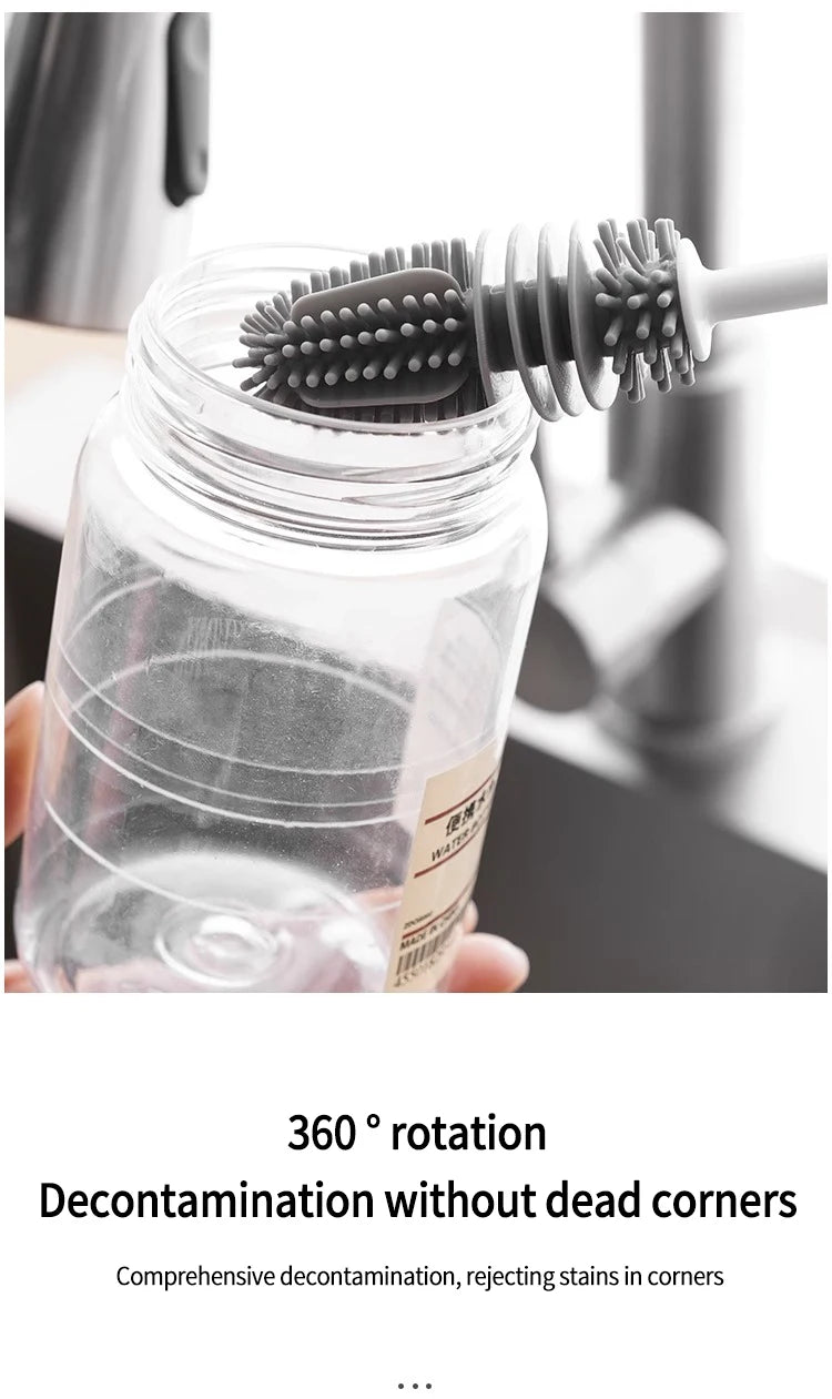 Bottles Brush Silicone Baby Bottles Clean Brush Long Cleaning Brush Cup Brush for Scrubbing Useful Cleaning Product for Home