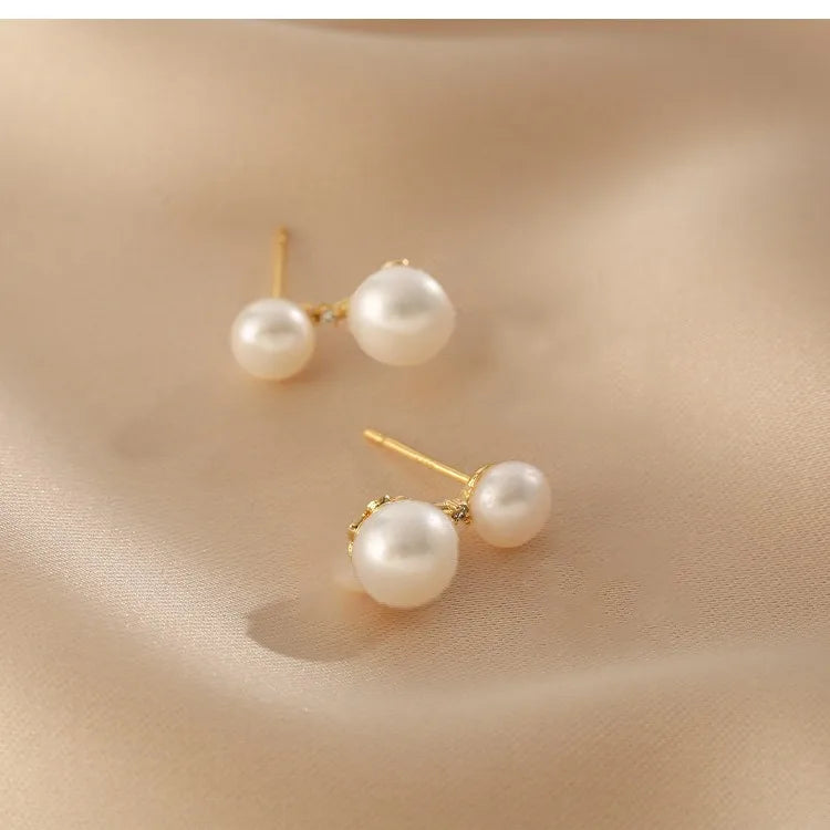 Minar Delicate Irregular Freshwater Pearl Earring For Women Gold Color Metal Hanging Drop Earrings Statement French Jewelry 2023