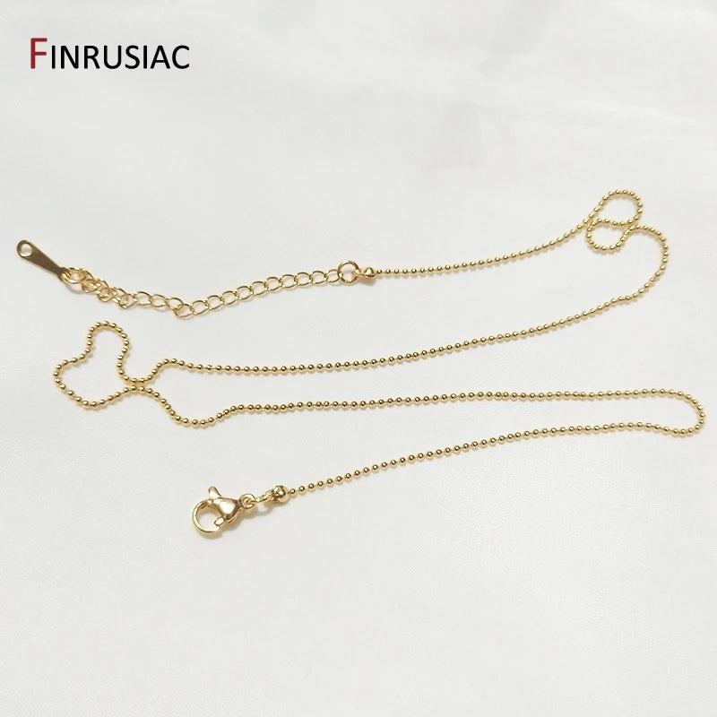 Wholesale 18K real gold plated chain for necklace making, 1.6mm thickness Spring clasp chain for Jewelry Making