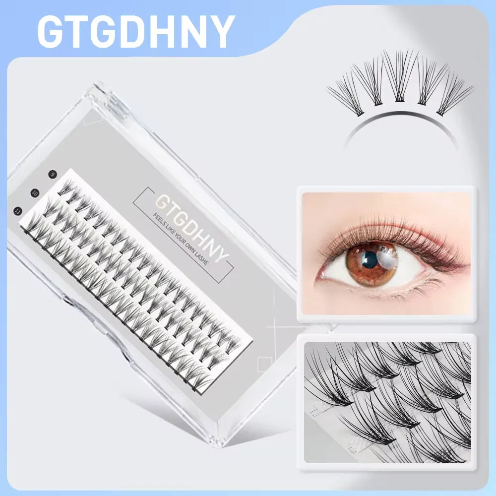 60pcs Individual Cluster EyeLashes Professional Makeup Grafting Fake False Eyelashes for Eyelash Extensions False Eyelashes Tabs