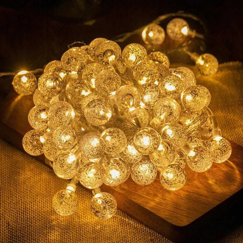 3M LED Light Crystal Ball Outdoor Garden Camping Light String 20 LED Lights Waterproof Garland Light Ramadan Decorations