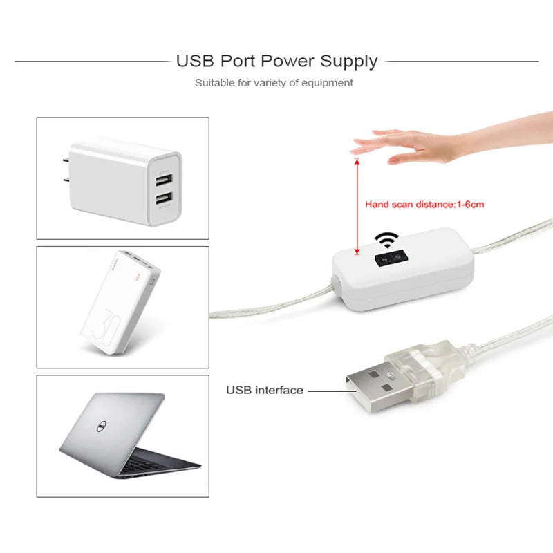 LED Strip Light Hand Sweep Waving Sensor DC 5V USB 2835 Backlight LED TV Kitchen Under Cabinet Lamp LED Light Strip Diode Lights