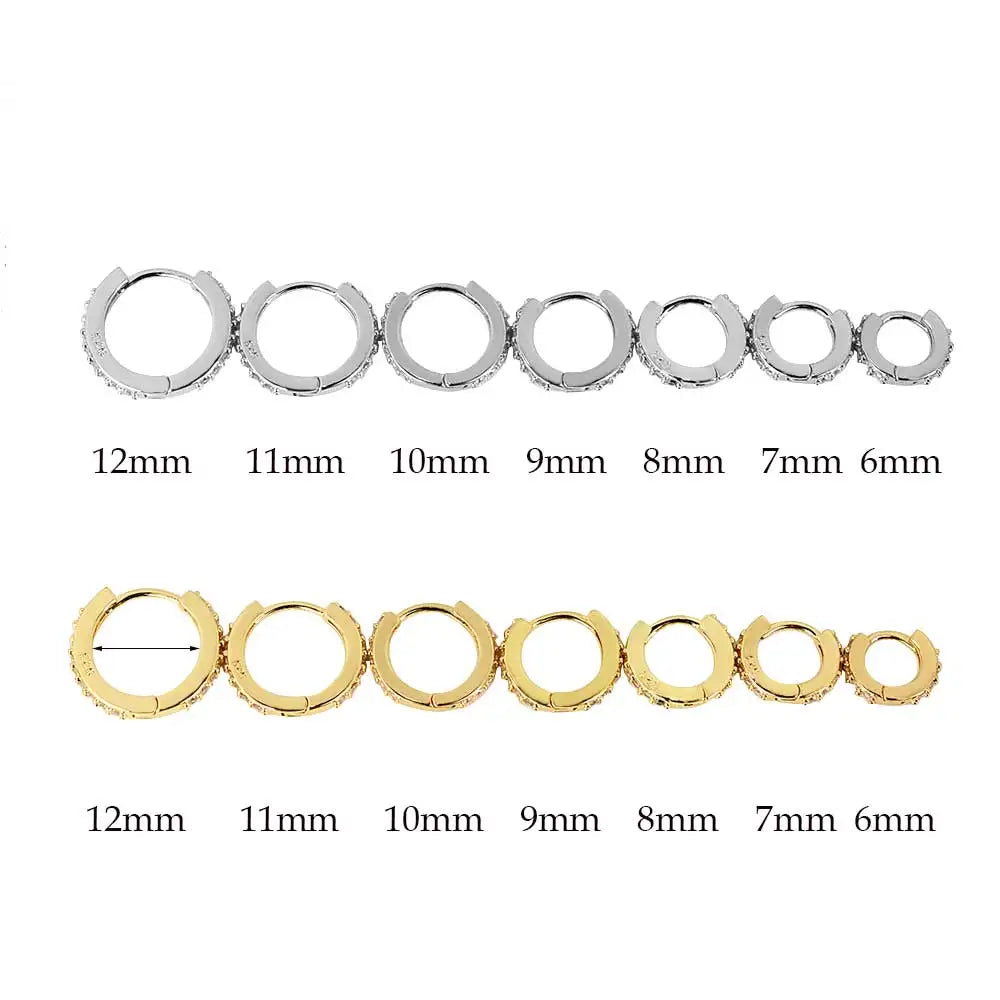 1Pair Stainless Steel Minimal Hoop Earrings Crystal Zirconia Small Huggie Thin Cartilage Earrings Helix Tragus Piercing Jewelry