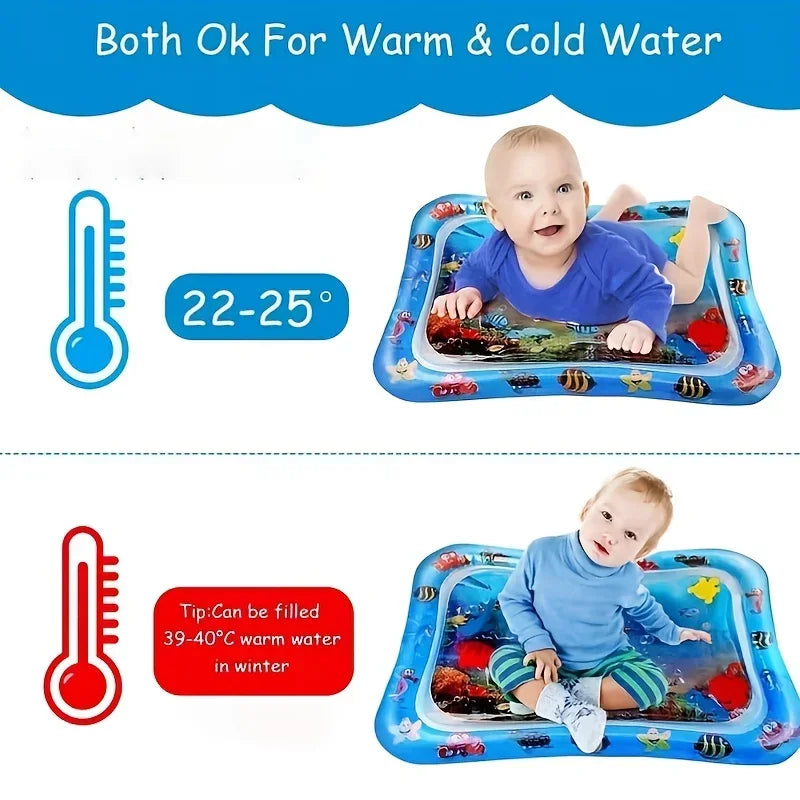 Infinno Inflatable Tummy Time Mat Premium Baby Play Mat Inflatable Water Cushion Interactive Baby Toys for Sensory Development