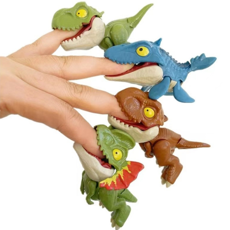 Jurassic Finger Dinosaur Triceratops Tyrannosaurus Model Toys for Kids Creative Finger Biting Dinosaurs Interactive Toy Boy Gift