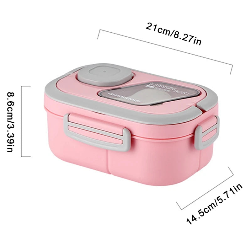 Portable Lunch Box Compartment Wheat Straw Bento Carrying Handle Box Reusable Tableware Containers Meal Snack Food Containers