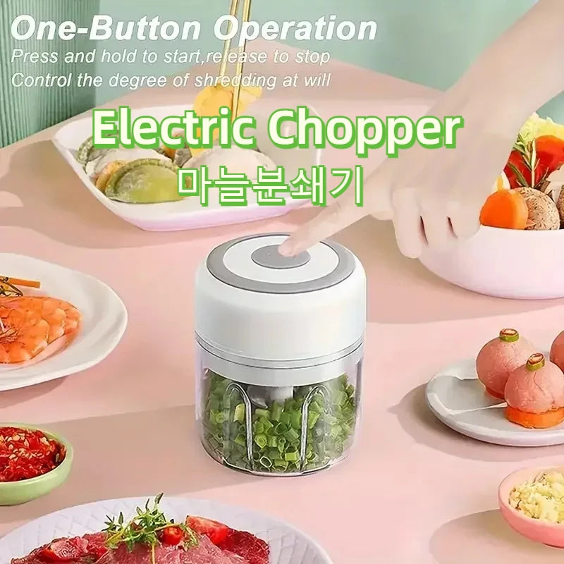 Electric Chopper Mini USB Garlic Mixer Meat Grinder Masher Machine Sturdy Durable Crushed Ginger Vegetable Crusher  Kitchenware