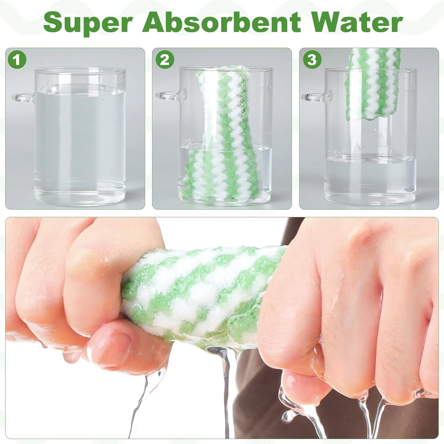 Double-sided Fleece Dishcloths Super Absorbent Cleaning Cloths Scouring Pads Kitchen Washing Dish Rags Glass Windows Wipe Towel