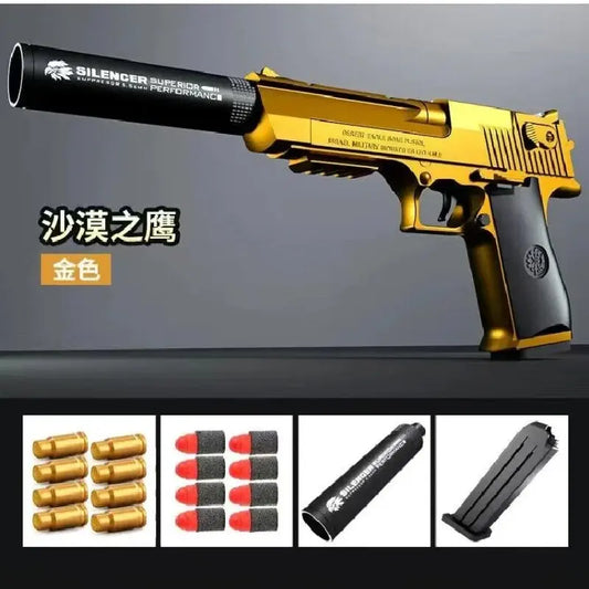 Children Toy Guns Desert Eagle Pistol Manual Handgun Toy Foam Dart Blaster Shooting Model Launcher For Boys Girls Outdoor Games