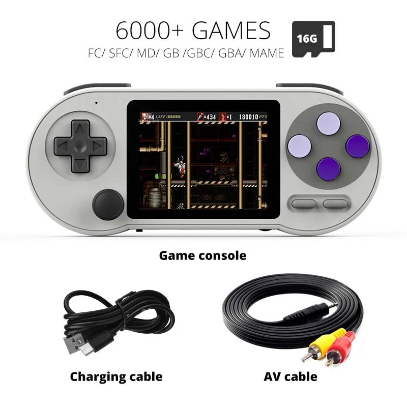 SF2000 Portable Handheld Game Console 3 Inch IPS Retro Game Consoles Built-in 6000 Games Retro Video Games For Kids