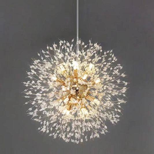 Modern Sky Star Fireball Crystal Pendant LED Lighting Dandelion Restaurant, Living Room Pendant, Bar Art Danish Luminaire