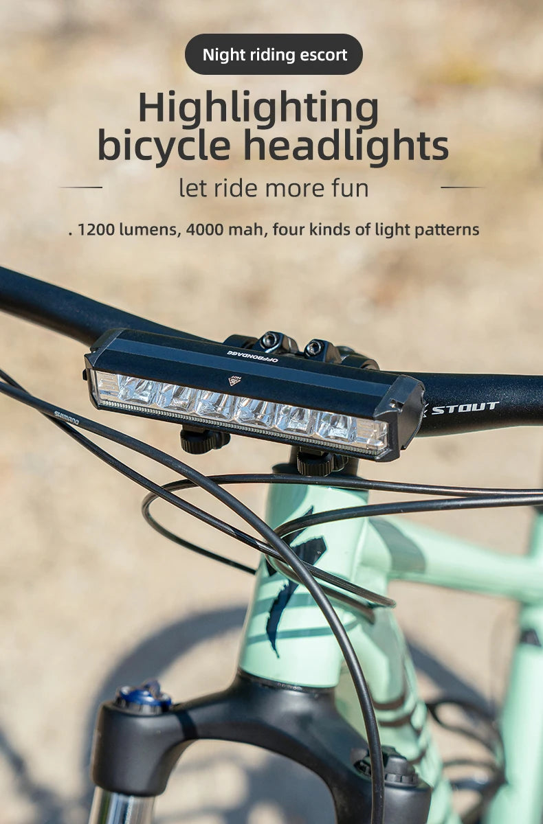 OFFBONDAGE Bicycle Light Front Bike Light 8000mAh Waterproof Flashlight USB Charging MTB Road Cycling Lamp Accessories