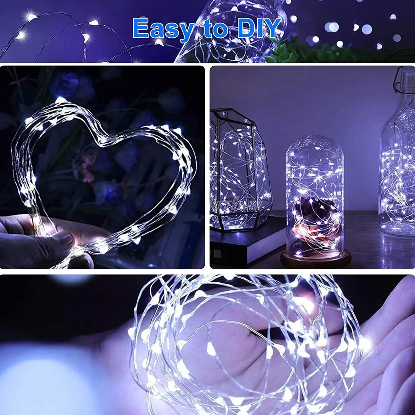 2 Pack Solar Fairy Lights 300LED Solar String Lights Outdoor Waterproof 8 Modes Copper Wire Twinkle Light