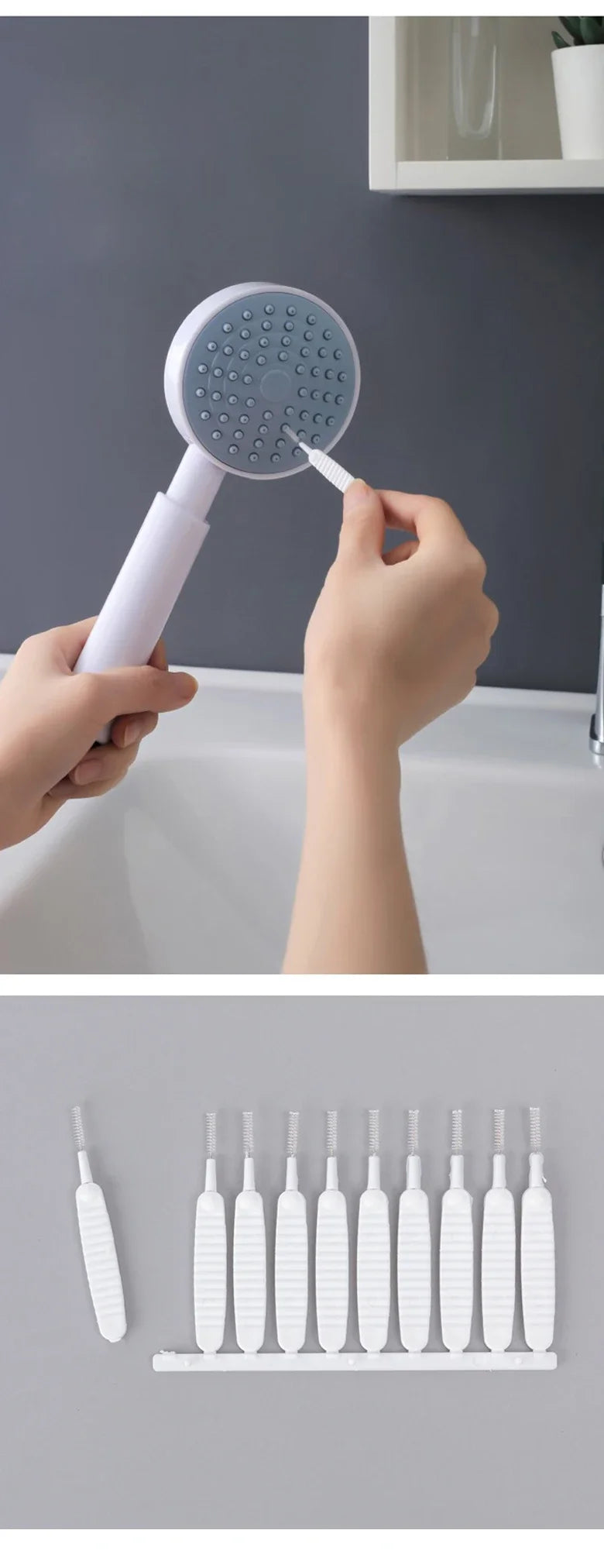 Shower Nozzle Cleaning Brush, White Multifunction Showerhead Crevice Cleaning Brush For Household, Bathroom Accessories