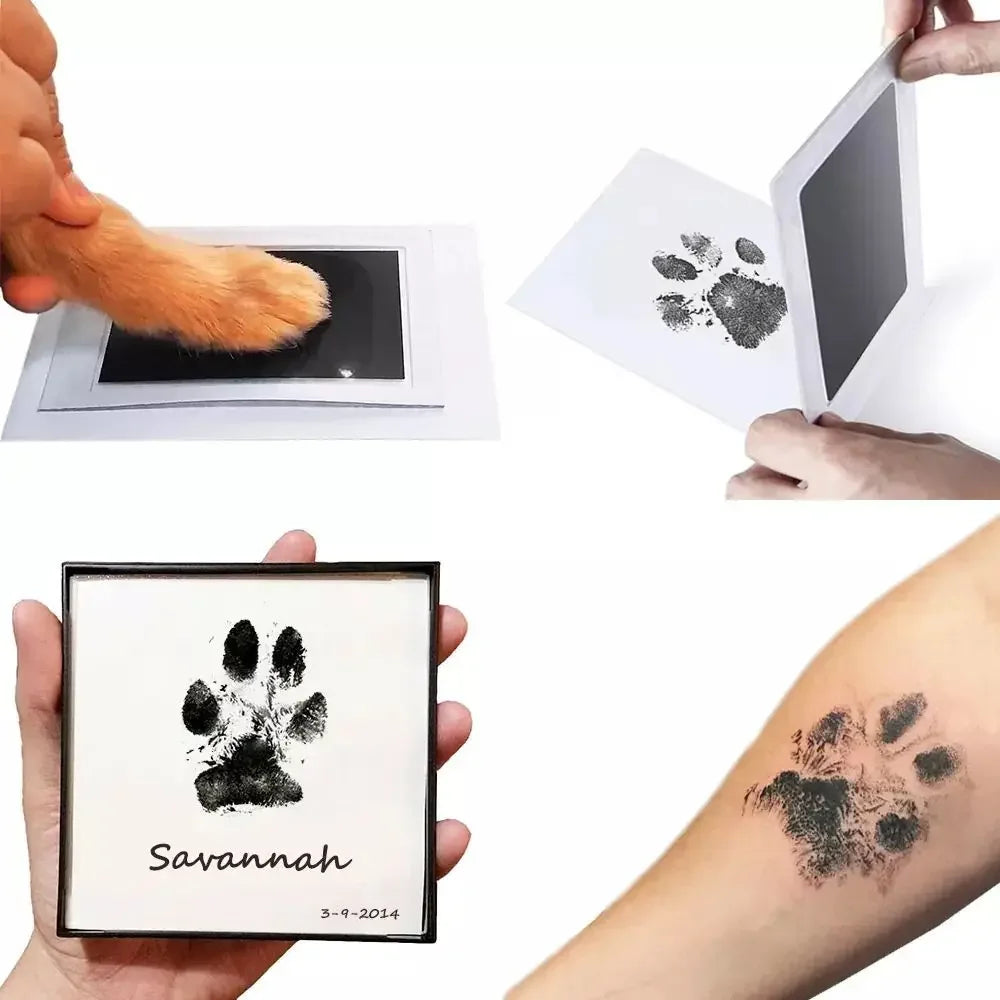 2/4pc Baby Handprint Footprints Ink Pads Safe Non-toxic No-Touch Skin Inkless Inkpad Kits Pet Cat Dog Paw Prints Souvenirs Gifts