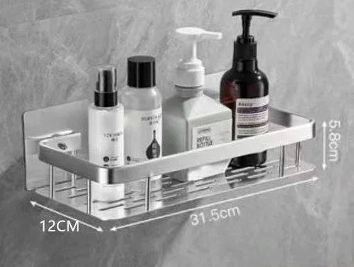 Bathroom Storage Wall Mount Shampoo Makeup Storage Holder Bathroom Accessories No Drilling Wall Shelf Shower Holder for WC