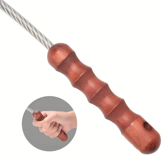 Wood HandleTactical Whip Emergency Tool Self Defense Aluminum Anti Skid Glass Breaker Emergency Hammer Survival Kit