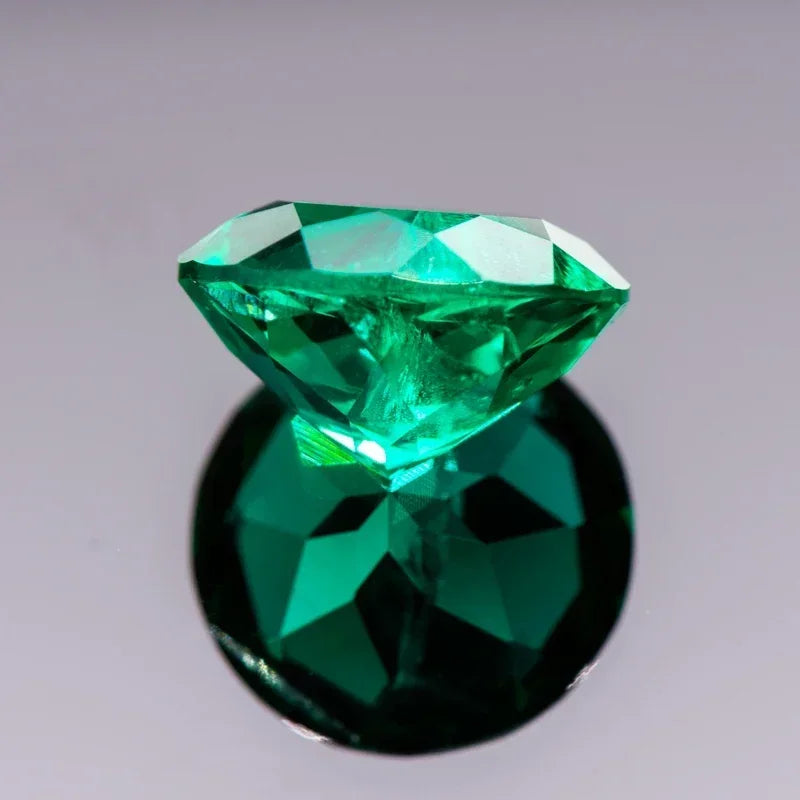 Top Lab Grown Columbia Emerald Small Size Round Shape Hand Cut Natural Color Gemstone for DIY Charms Jewelry Making Materials