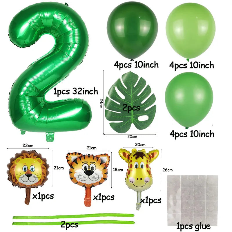 Jungle Safari Birthday Decorations Animal Disposable Tableware Forest Woodland Baby Shower Boy 1 2 3 4 5 Birthday Party Supplies