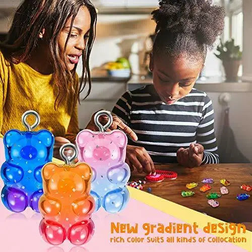 10/50pcs Candy Color Gummy Mini Bear Charms Pendant for Making Cute Earrings Pendant Necklace DIY Creative Jewelry Finding