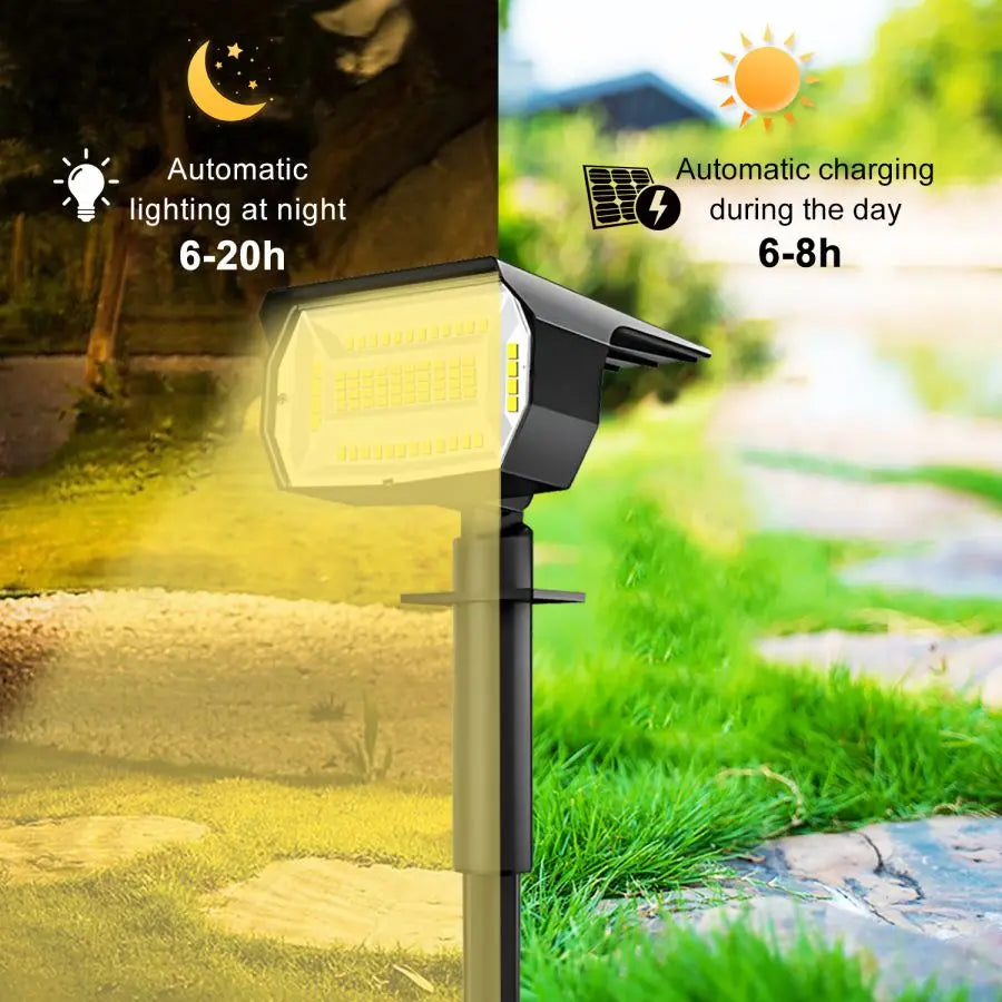 72/68 LED Solar Landscape Spotlights Lights Outdoor 2-in-1 Garden Outdoor Solar Powered Wall Light 3 Mode Front Door Backyard